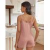 Ekouaer Womens Cami Pajama Sets 2 Piece Ribbed Knit PJs Tank Top and Shorts Set Lingerie Sleepwear(Lotus Root Pink)