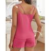 Ekouaer Womens Cami Pajama Sets 2 Piece Ribbed Knit PJs Tank Top and Shorts Set Lingerie Sleepwear(Rose Pink)