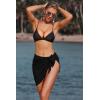 Ekouaer Women’s Coverups Beach Short Sarong Sheer Chiffon Cover Up Bikini Wraps S-3XL(Black)