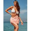 Ekouaer Women’s Coverups Beach Short Sarong Sheer Chiffon Cover Up Bikini Wraps S-3XL(Butterfly-light Pink)