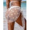 Ekouaer Women’s Coverups Beach Short Sarong Sheer Chiffon Cover Up Bikini Wraps S-3XL(Daisy-white)