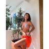Ekouaer Women’s Coverups Beach Short Sarong Sheer Chiffon Cover Up Bikini Wraps S-3XL(Orange)