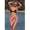 Ekouaer Women’s Coverups Beach Short Sarong Sheer Chiffon Cover Up Bikini Wraps S-3XL(Rose Red Abstract Graffiti)