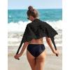Ekouaer Women’s Coverups Beach Short Sarong Sheer Chiffon Cover Up Bikini Wraps S-3XL(Swiss Dot-black)