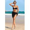 Ekouaer Women’s Coverups Beach Short Sarong Sheer Chiffon Cover Up Bikini Wraps S-3XL(Swiss Dot-black)