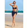 Ekouaer Women’s Coverups Beach Short Sarong Sheer Chiffon Cover Up Bikini Wraps S-3XL(Swiss Dot-navy Blue)