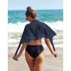 Ekouaer Women’s Coverups Beach Short Sarong Sheer Chiffon Cover Up Bikini Wraps S-3XL(Swiss Dot-navy Blue)