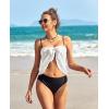 Ekouaer Women’s Coverups Beach Short Sarong Sheer Chiffon Cover Up Bikini Wraps S-3XL(Swiss Dot-white)