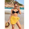 Ekouaer Women’s Coverups Beach Short Sarong Sheer Chiffon Cover Up Bikini Wraps S-3XL(Swiss Dot-yellow)