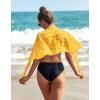 Ekouaer Women’s Coverups Beach Short Sarong Sheer Chiffon Cover Up Bikini Wraps S-3XL(Swiss Dot-yellow)