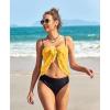 Ekouaer Women’s Coverups Beach Short Sarong Sheer Chiffon Cover Up Bikini Wraps S-3XL(Swiss Dot-yellow)