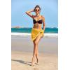 Ekouaer Women’s Coverups Beach Short Sarong Sheer Chiffon Cover Up Bikini Wraps S-3XL(Swiss Dot-yellow)