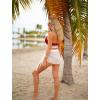 Ekouaer Women’s Coverups Beach Short Sarong Sheer Chiffon Cover Up Bikini Wraps S-3XL(White)