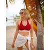 Ekouaer Women’s Coverups Beach Short Sarong Sheer Chiffon Cover Up Bikini Wraps S-3XL(White)