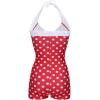 Ekouaer Womens One Piece Swimsuits Vintage Striped Skirt Bathing Suit Vintage Retro Push Up Swimwear(New Red Polka Dot)