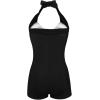 Ekouaer Womens One Piece Swimsuits Vintage Striped Skirt Bathing Suit Vintage Retro Push Up Swimwear(Polka Dot)