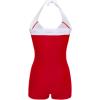 Ekouaer Womens One Piece Swimsuits Vintage Striped Skirt Bathing Suit Vintage Retro Push Up Swimwear(Red Polka Dot 2)