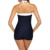 Ekouaer Womens One Piece Swimsuits Vintage Striped Skirt Bathing Suit Vintage Retro Push Up Swimwear(Red Polka Dot)