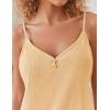 Ekouaer Women’s Pajama Sets Sleeveless Pj Set 2 Piece V Neck Adjustable Cami Tops Drawstring Shorts Lingerie Sleepwear(Light Coffee)