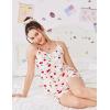 Ekouaer Women’s Pajama Sets Sleeveless Pj Set 2 Piece V Neck Adjustable Cami Tops Drawstring Shorts Lingerie Sleepwear(Z-teddy Cherry)