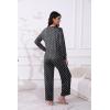 Ekouaer Women’s Pajamas Set 2 Piece Lounge Sets Long Sleeve Crewneck Top and Pants Soft Pjs with Pockets(Black Dots)