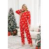 Ekouaer Women’s Pajamas Set 2 Piece Lounge Sets Long Sleeve Crewneck Top and Pants Soft Pjs with Pockets(Christmas Elk – Red)