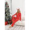 Ekouaer Women’s Pajamas Set 2 Piece Lounge Sets Long Sleeve Crewneck Top and Pants Soft Pjs with Pockets(Christmas Elk – Red)