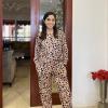 Ekouaer Women’s Pajamas Set 2 Piece Lounge Sets Long Sleeve Crewneck Top and Pants Soft Pjs with Pockets(Leopard)
