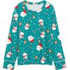 Ekouaer Women’s Pajamas Set 2 Piece Lounge Sets Long Sleeve Crewneck Top and Pants Soft Pjs with Pockets(Santa Claus – Green)