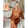 Ekouaer Women’s Pajamas Set 2 Piece Lounge Sets Long Sleeve Crewneck Top and Pants Soft Pjs with Pockets(Teddy Bear Dessert Jeddy-brown)