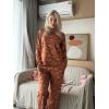 Ekouaer Women’s Pajamas Set 2 Piece Lounge Sets Long Sleeve Crewneck Top and Pants Soft Pjs with Pockets(Teddy Bear Dessert Jeddy-brown)
