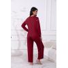 Ekouaer Women’s Pajamas Set 2 Piece Lounge Sets Long Sleeve Crewneck Top and Pants Soft Pjs with Pockets(Wine Red)
