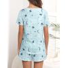Ekouaer Women’s Pajamas Sets Short Sleeve Lounge Sets Sleepwear Casual Two Piece Pjs With Pockets(Blue Moon Star)