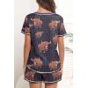 Ekouaer Women’s Pajamas Sets Short Sleeve Lounge Sets Sleepwear Casual Two Piece Pjs With Pockets(Cow Leopard)