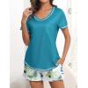 Ekouaer Women’s Pajamas Sets Short Sleeve Lounge Sets Sleepwear Casual Two Piece Pjs With Pockets(Green Plant-2)