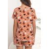 Ekouaer Women’s Pajamas Sets Short Sleeve Lounge Sets Sleepwear Casual Two Piece Pjs With Pockets(Halloween Pumpkin)