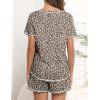 Ekouaer Women’s Pajamas Sets Short Sleeve Lounge Sets Sleepwear Casual Two Piece Pjs With Pockets(Leopard)