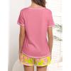 Ekouaer Women’s Pajamas Sets Short Sleeve Lounge Sets Sleepwear Casual Two Piece Pjs With Pockets(Peach Pink Floral)