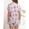 Ekouaer Women’s Pajamas Sets Short Sleeve Lounge Sets Sleepwear Casual Two Piece Pjs With Pockets(Pink Floral)
