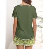Ekouaer Women’s Pajamas Sets Short Sleeve Lounge Sets Sleepwear Casual Two Piece Pjs With Pockets(Sea Grass)