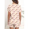 Ekouaer Women’s Pajamas Sets Short Sleeve Lounge Sets Sleepwear Casual Two Piece Pjs With Pockets(Teddy Cherry 3)