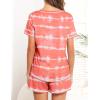 Ekouaer Women’s Pajamas Sets Short Sleeve Lounge Sets Sleepwear Casual Two Piece Pjs With Pockets(Wave)
