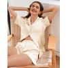 Ekouaer Womens Satin Silk Pajamas Set Short Sleeve Sleepwear Button Down Top and Shorts Loungewear 2 Piece Pjs Set S-XXL(Champagne)