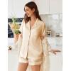 Ekouaer Womens Satin Silk Pajamas Set Short Sleeve Sleepwear Button Down Top and Shorts Loungewear 2 Piece Pjs Set S-XXL(Champagne)