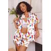 Ekouaer Womens Satin Silk Pajamas Set Short Sleeve Sleepwear Button Down Top and Shorts Loungewear 2 Piece Pjs Set S-XXL(Color Wine Bottles)