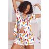 Ekouaer Womens Satin Silk Pajamas Set Short Sleeve Sleepwear Button Down Top and Shorts Loungewear 2 Piece Pjs Set S-XXL(Color Wine Bottles)