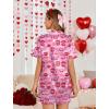 Ekouaer Womens Satin Silk Pajamas Set Short Sleeve Sleepwear Button Down Top and Shorts Loungewear 2 Piece Pjs Set S-XXL(Lip Print Heart)