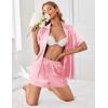 Ekouaer Womens Satin Silk Pajamas Set Short Sleeve Sleepwear Button Down Top and Shorts Loungewear 2 Piece Pjs Set S-XXL(Pink)