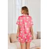 Ekouaer Womens Satin Silk Pajamas Set Short Sleeve Sleepwear Button Down Top and Shorts Loungewear 2 Piece Pjs Set S-XXL(Rose Red Cocktail Glass)