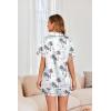 Ekouaer Womens Satin Silk Pajamas Set Short Sleeve Sleepwear Button Down Top and Shorts Loungewear 2 Piece Pjs Set S-XXL(White Coconuts)